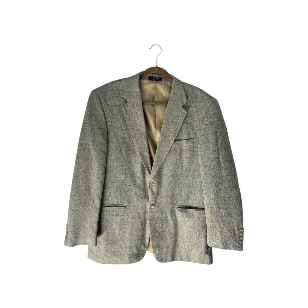 Meeting Street Men's 100% Silk Tweed Blazer Jacket Gray Classic Fit